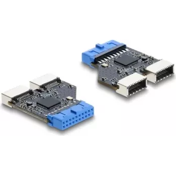 USB-jaotur DELOCK 5 Gbps 20‑kontaktiline päis kahele USB‑A 5 Gbps pordile