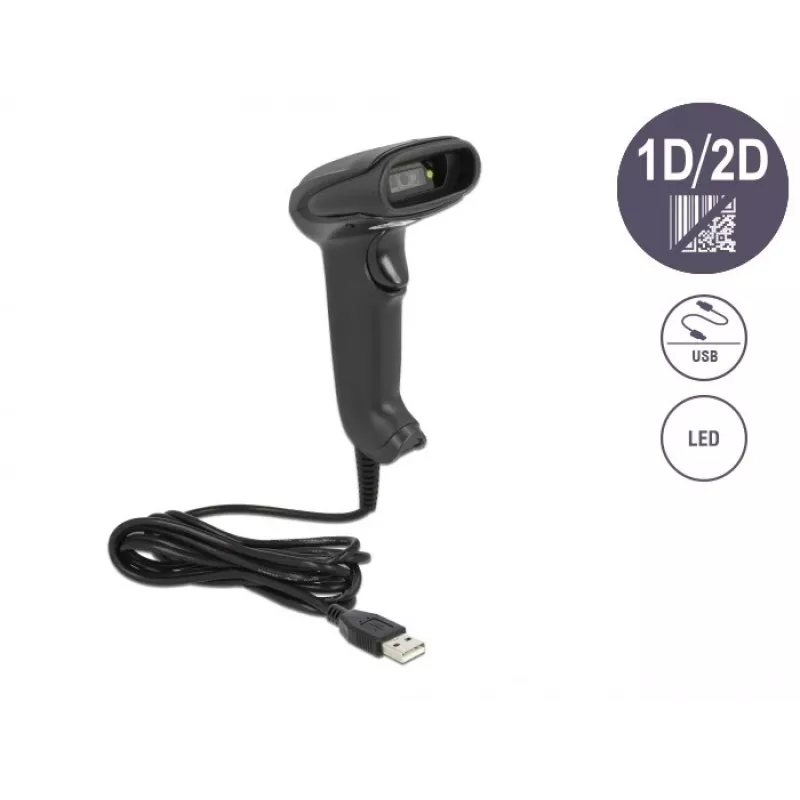 Käsiskanner DeLOCK USB 1D 2D Saksa versioon