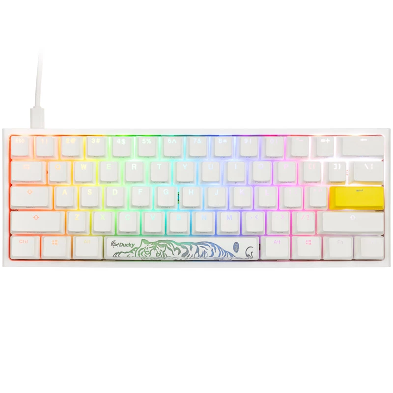 Ducky One 2 Pro Mini Valge Edition mänguklaviatuur, RGB LED - Gateron kollane (US) (DKON2061ST-GUSPDWWTY2)