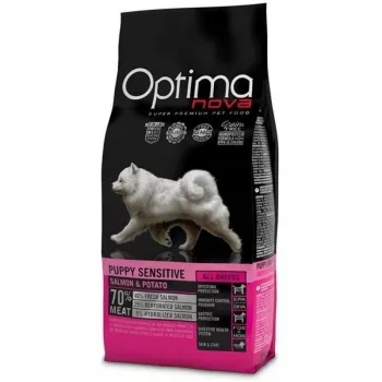 Kuiv koeratoit Optimanova Puppy Sensitive Salmon & Potato 2 kg — kutsikatoit tundlikule seedimisele