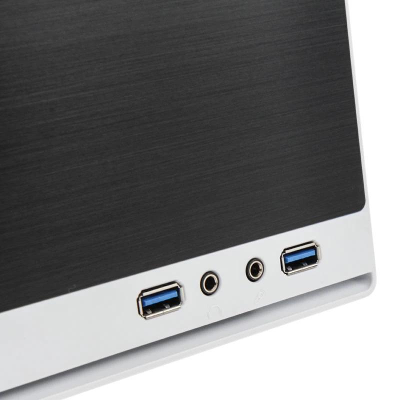 SilverStone SUGO SG13 - Töölaud - Mini-DTX - ilma toiteallikata (AT / PS/2) - Must, Valge - USB/Heli (SST-SG13WB-Q)