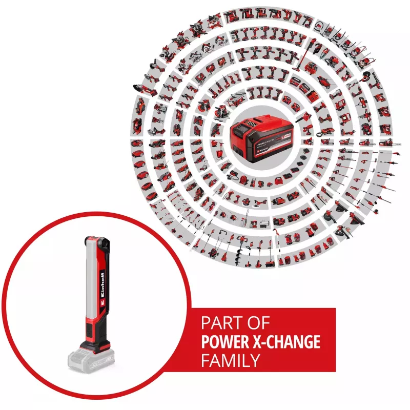 Power X-Change akutoitel lamp TE-CL 18/1000 S Li - Solo, 18V, LED-punane, ilma aku ja laadijata