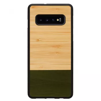Nutitelefoni ümbris man and wood Samsung Galaxy S10 Plus jaoks — bambusmets must