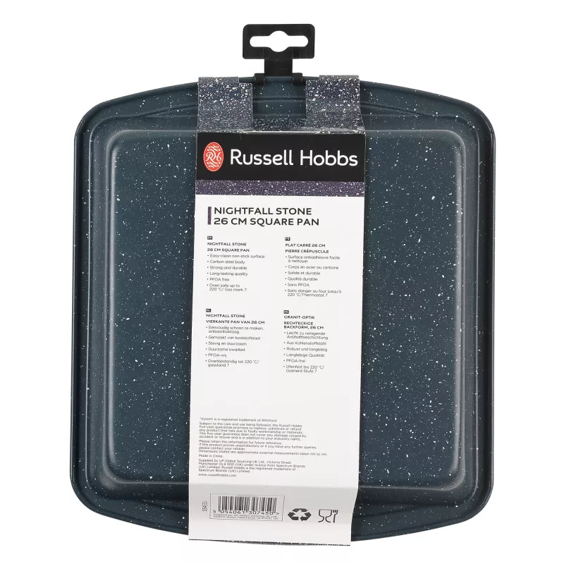 Ruudukujuline praepann Russell Hobbs RH00997EU73 26 cm Stone mittenakkuva kattega
