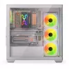 PC Case KRUX Exo RGB Valge — ATX torn, teras, 2x3,5-tollist + 2x2,5-tollist pesa, USB-C, RGB
