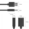 USB-kaabel UNITEK Y-C447GBK 0,5 m USB 2.0 must