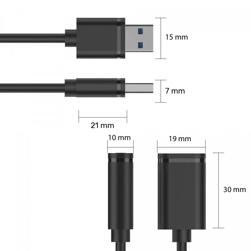 USB-kaabel UNITEK Y-C447GBK 0,5 m USB 2.0 must