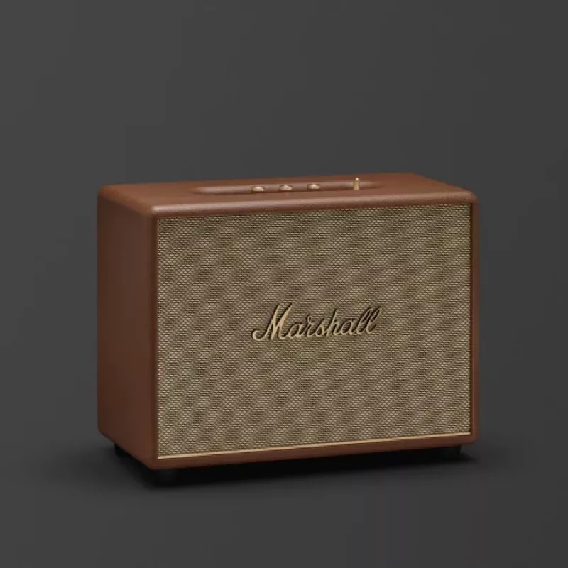 Juhtmevaba kõlar MARSHALL Woburn III Brown — mitmetoaline, Bluetooth, Wi‑Fi, analoogsisendid