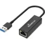USB-A Etherneti adapter MediaRange MRCS238 RJ45 pordiga, 10/100/1000 Mbit/s, 20 cm, must
