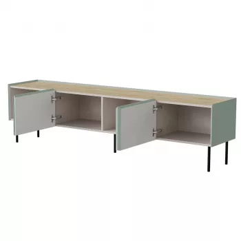 TV-kapp cama meble FELLINI 200x40x52 cm, oliivraam tammepuuvärvi pealispinnaga