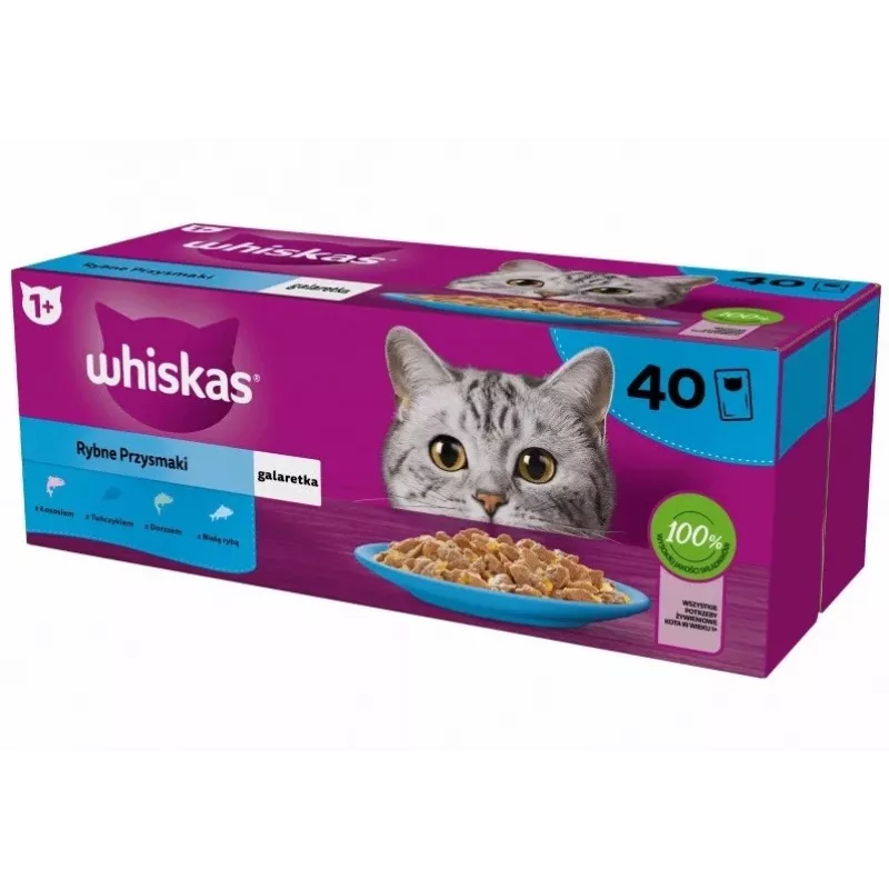 WHISKAS kalafavoriid želees - märg kassitoit - 40x85 g