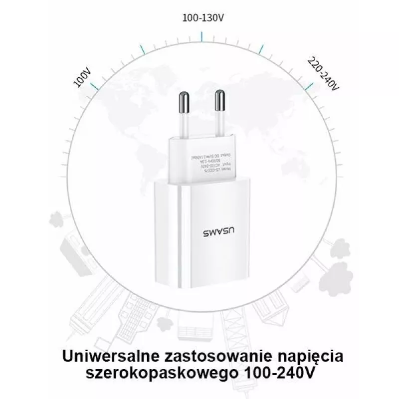 Laadija usams T18 ühe USB-ga 2,1A ainult pea