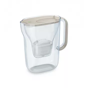 Veefiltrikann BRITA Style Essential kann, 2,4 L paak (1,4 L filtreeritud), MAXTRA, klappkaas, liivavärvi