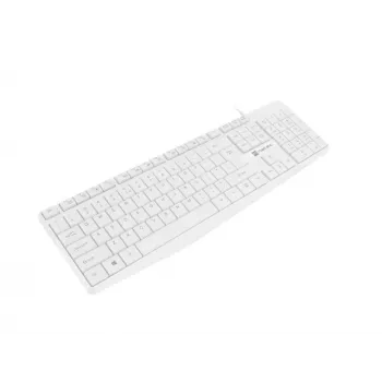 Juhtmega täissuuruses klaviatuur NATEC NAUTILUS NKL-1951, 105 klahvi, US International QWERTY, valge, USB, 1,8 m