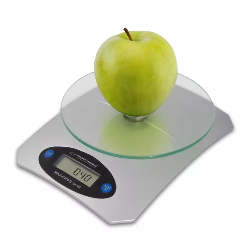 Elektrooniline köögikaal ESPERANZA Avocado hall — 5 kg kandevõime, bambusplatvorm, mõõtühikud g/lb/oz