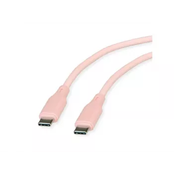 ROLINE USB 2.0 kaabel C-C ST/ST silikoon 60W 1m roosa - Kaabel - Digitaalne/Andmeside (11.02.9122)