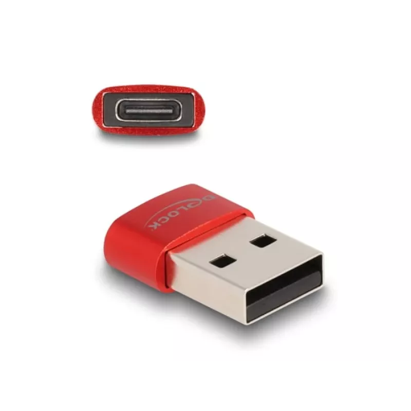 Delock - USB-adapter - USB (M) 24-kontaktilisele USB-C-le (N) - USB 2.0 3 A - punane (60050)