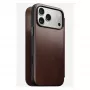 Nomad Modern Leather Folio mobiiltelefoni ümbris iPhone 17 Pro Max — pruun, nahk, 6,3-tolline ekraan, 4 kaarditaskut