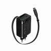 Laadija CANYON OnCharge 65RC sisseehitatud USB-C kaabliga, 65 W, 1x PD, 1x QC, EL-pistik, must