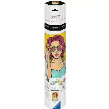 Ravensburger maalimiskomplekt CreArt ART Collection Canvas Edition — Lady in Pink (PopArt)