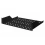 Digitus | 2U fikseeritud riiul riiulitele | DN-19 TRAY-2-SW | Must | Ideaalne komponentide hoiustamiseks, mis ei sobi 483 mm (19”) standardisse. Sale disain, mis võtab 2 kõrgusühiku ruumi. Lihtne ja kiire paigaldada või eemaldada. Mõõdud 88x482x349 mm, ku
