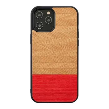 man and wood kaitseümbris telefonile iPhone 12 Pro Max — herringbone asalea must