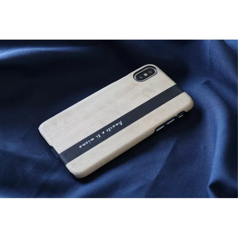 Nutitelefoni ümbris man and wood iPhone X/XS jaoks — must nahk