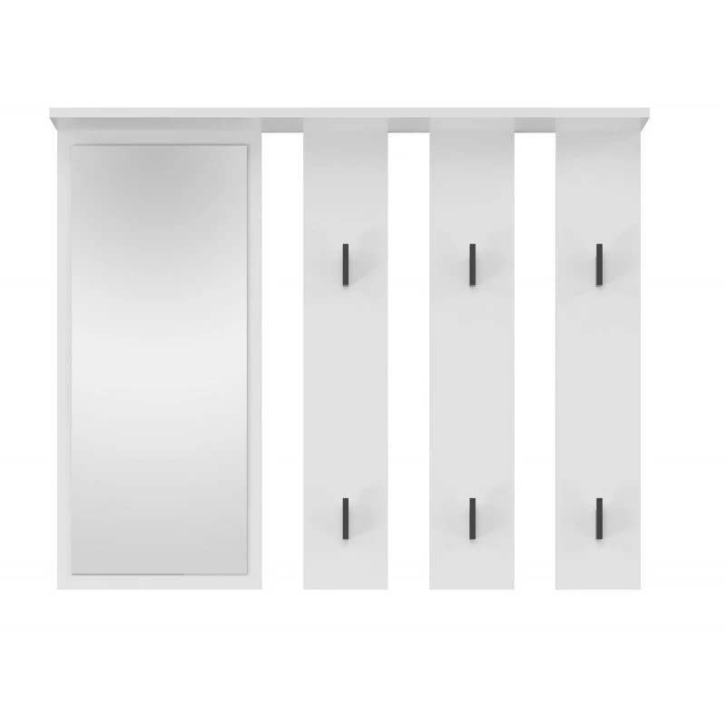 Hanger + mirror PARMA 100x15x.81.5 cm, Valge
