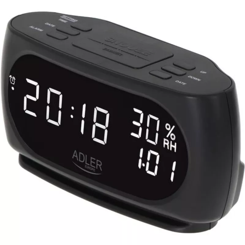 Adler AD 1186 äratuskell Digitaalne äratuskell Must