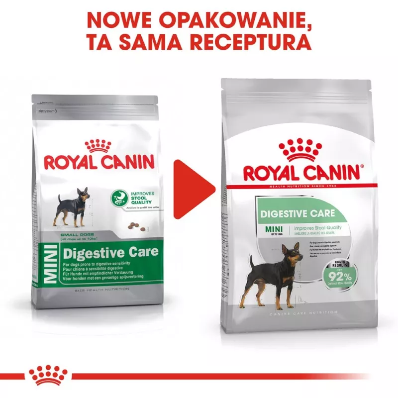 Kuiv koeratoit Royal Canin Mini Digestive Care 3 kg — väikesed tõud, linnuliha, täiskasvanud, seedimise tugi