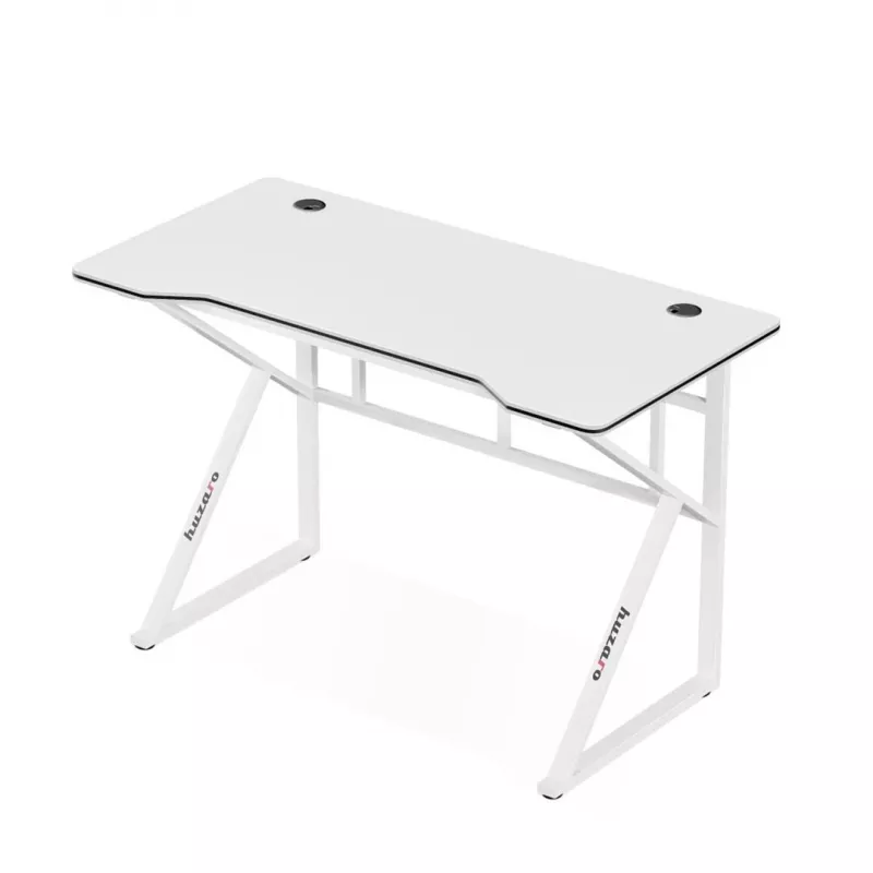 Mängulaud huzaro Hero 1.6 Valge — sirge MDF/süsinikkiust lauaplaat 1200×600 mm, metallraam, 750 mm kõrgus