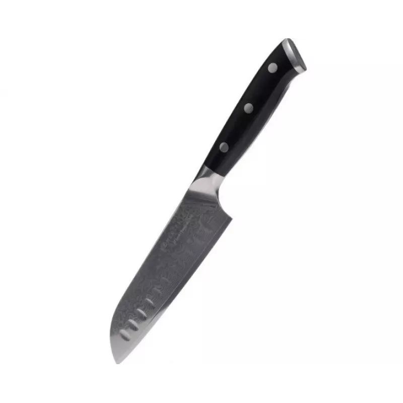 Kohersen Elegance Ebony Wood Santoku nuga Damaskuse teras 12,7 cm