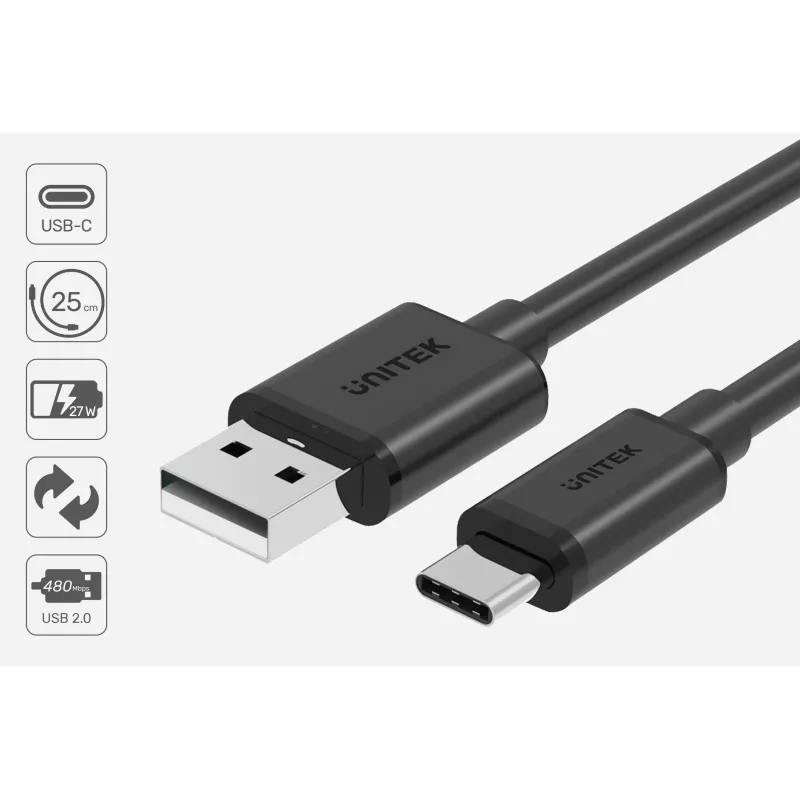 UNITEK C14069BK USB-kaabel 3 m USB A USB C