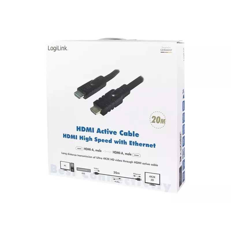 LogiLink CHA0020 HDMI-kaabel 20 m HDMI tüüp A (standardne) must