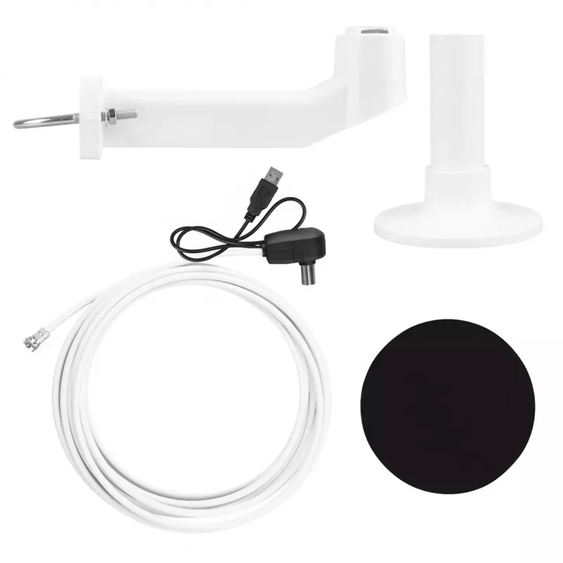 Ümbersuunatav aktiivne DVB-T/T2 HEVC antenn MACLEAN MCTV-104 — välistingimustesse autohaude kinnitus, 174–230 ja 470–698 MHz, USB 5V