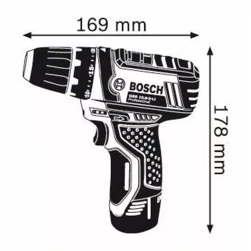 Bosch GSR 10,8-2-LI Professional Keyless Must, Blue, Red