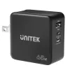 Unitek P1117B USB-C PD 65W universaalne mobiililaadija, 2x USB‑C PD + 1x USB‑A, must