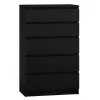 Kummut Top e Shop M5 CZERŃ, 5 sahtlit, must, 700×400×1120 mm, puitlaastplaat