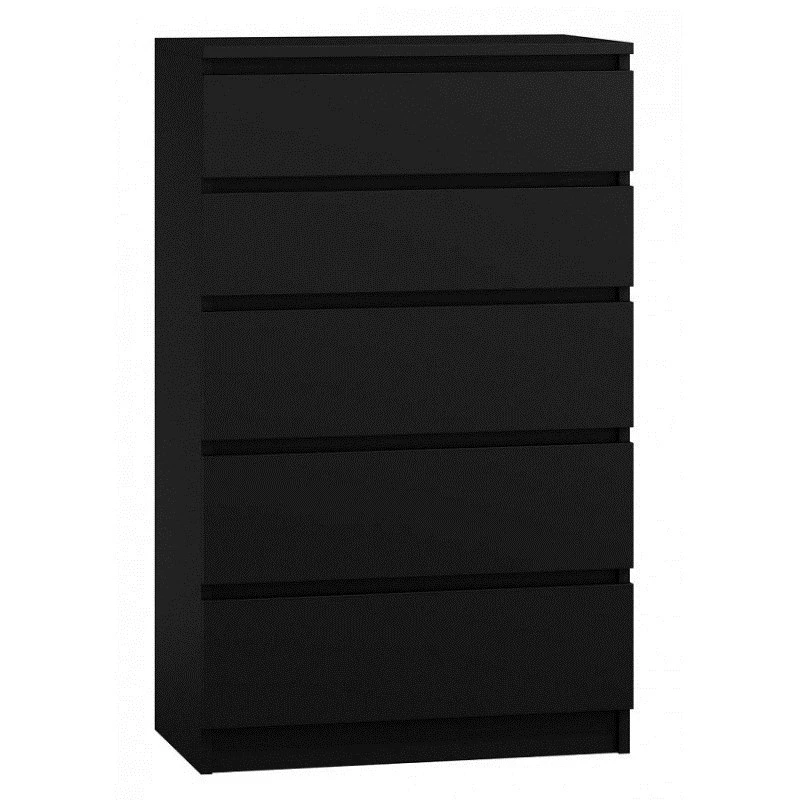 Kummut Top e Shop M5 CZERŃ, 5 sahtlit, must, 700×400×1120 mm, puitlaastplaat