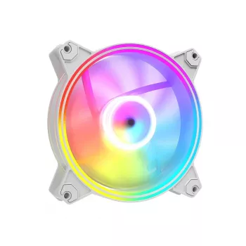 120 mm korpuse ventilaator MODECOM VOLCANO APEX 120 ARGB Valge — 120 mm ARGB jahutusventilaator