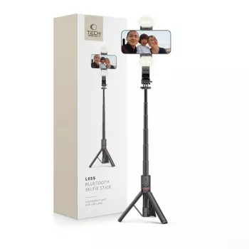 Tech-Protect L05S Selfie Stick alus LED-lamp Bluetooth-kaugjuhtimispult