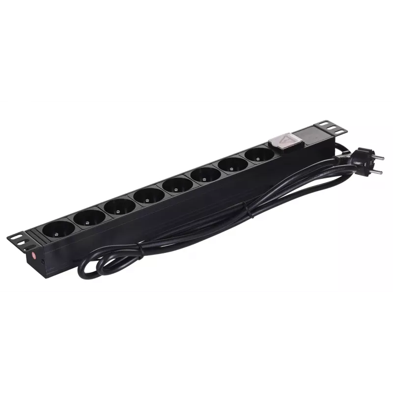 Alantec 19-inch 1U Võimsus Strip, 8x CEE 7/5, Switch, 1.8m (PZ081U)