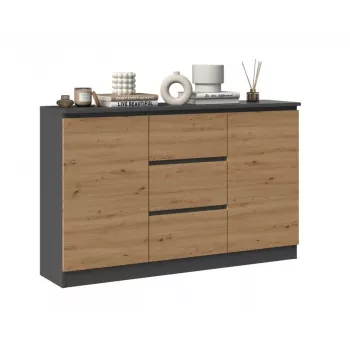 2D3S kummut 120x30x75 cm, antratsiit/artisan