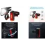 Jalgrattavalgustikomplekt FISCHER FAHRRAD PLUS 110 TWIN STOP LED must, esi- ja tagatuli, LED