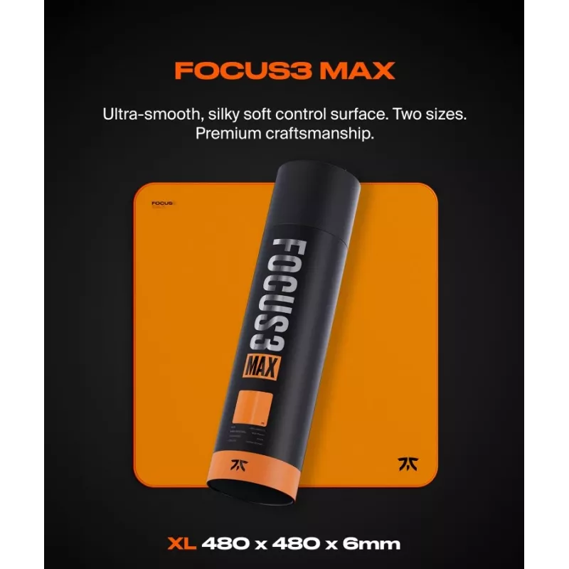 Mänguhiirematt GLORIOUS Fnatic FOCUS3 MAX XL - laiendatud XL-suurus, riidest pind, õmmeldud äär