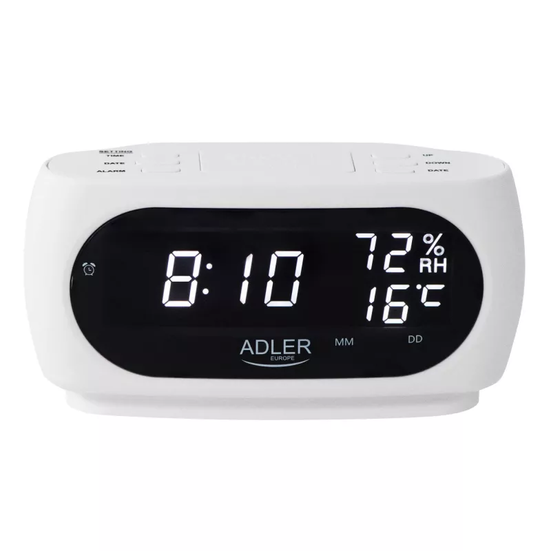Adler AD 1186W äratuskell Digitaalne äratuskell Must, Valge