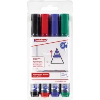 Püsimarker Edding 653 Meislitera/peen ots Must Sinine Roheline Punane 4 tk