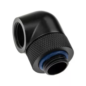 XSPC adapter 90° G1/4 tolli isane G1/4 tolli emasele, pööratav, must