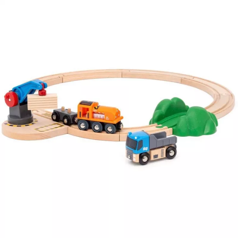 Brio World Freight Train stardikomplekt kraanaga