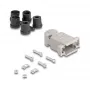 DELOCK D-Sub korpus 9 kontaktiga kummitihenditega, plastik, must/hall, 41,6×31,6×19,8 mm